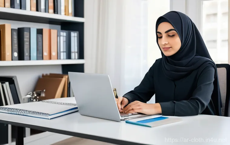 의류기술 자격증 시험일정 확인법 - **Prompt 1: Focused Online Research for Certification**
A young Arab woman, in her late twenties...